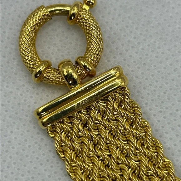NWOT Designer Bellezza Italia Gold Plated Bronze Bracelet - Picture 3 of 5